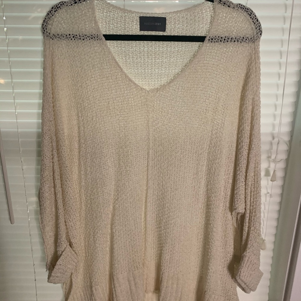 White sharkbite sweater